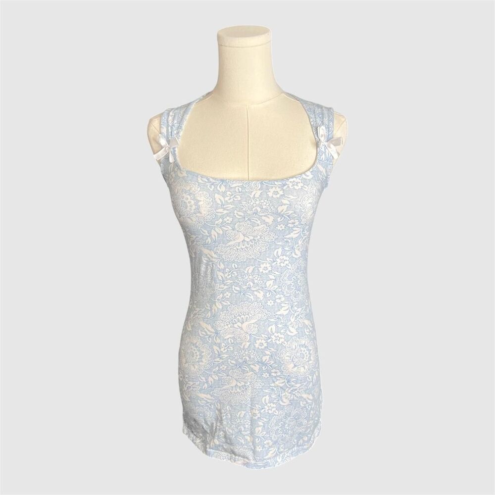 Motel Rocks Jinsuni Mini Dress In White Ornate Print Lycra